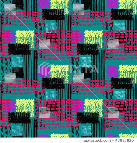 Memphis seamless pattern in retro style. Memphis seamless pattern in retro style. 43983920