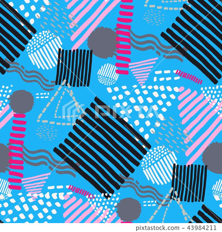 Memphis seamless pattern in retro style. Memphis seamless pattern in retro style. 43984211
