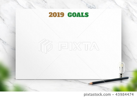 2019 new year goals on poster and pencil 2019 new year goals on poster and pencil 43984474