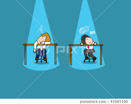 Employee sleeping in work time. Employee sleeping in work time. 43985100