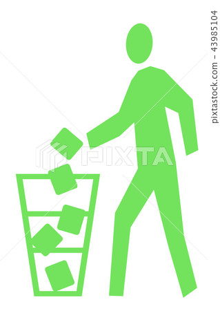 Illustration of a person throwing away trash Illustration of a person throwing away trash 43985104