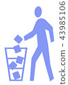 Illustration of a person throwing away trash 43985106