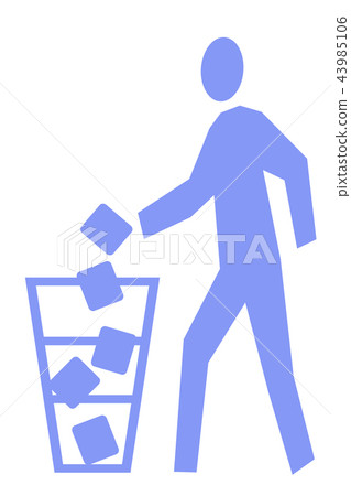 Illustration of a person throwing away trash Illustration of a person throwing away trash 43985106