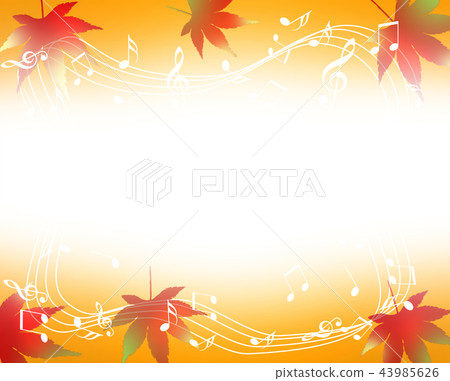 Music Musical Notation Autumn Leaves Treble Clef Music Score Frame Music 43985626