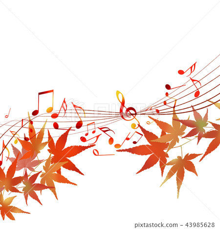 Music Musical Notation Autumn Leaves Treble... - Stock Illustration ...