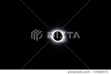August 21, 2017 US total solar eclipse Corona and aircraft 43986372