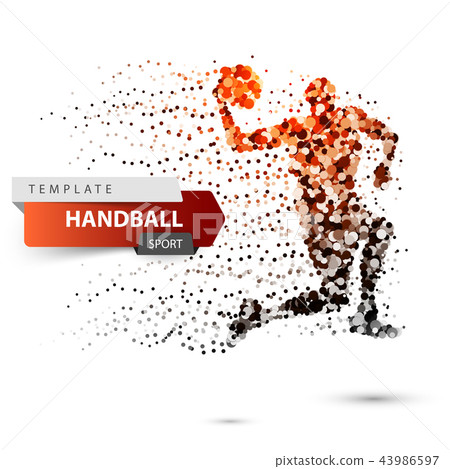 Handball dot illustration on the white background. 43986597