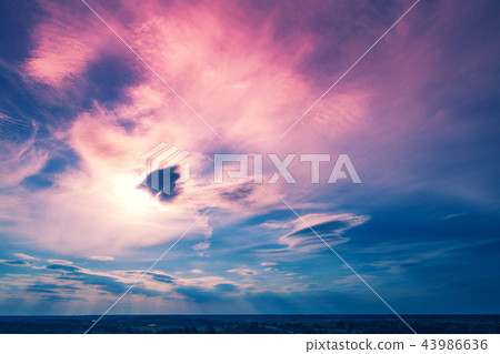Colorful cloudy sky at sunset. Gradient color Colorful cloudy sky at sunset. Gradient color 43986636