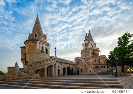 Tower of Fisherman's Bastion in Budapest, Hungary 43986784