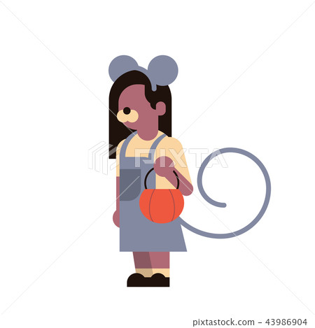 cute girl wear mouse costume happy halloween concept party celebration isolated flat cartoon cute girl wear mouse costume happy halloween concept party celebration isolated flat cartoon 43986904