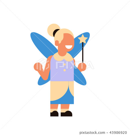 cute girl wear magic fairy costume happy halloween concept party celebration isolated flat cartoon cute girl wear magic fairy costume happy halloween concept party celebration isolated flat cartoon 43986920