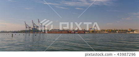Container Terminal of Cargo Port in Odessa Ukraine 43987296
