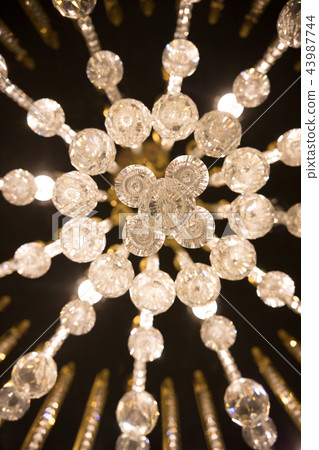 Crystal elegant chandelier with many lamps and jewelry 43987744