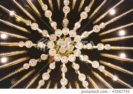 Crystal elegant chandelier with many lamps and jewelry 43987745