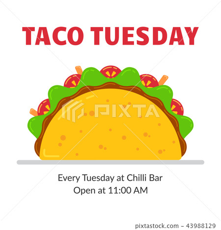 Traditional mexican fastfood taco tuesday poster Traditional mexican fastfood taco tuesday poster 43988129