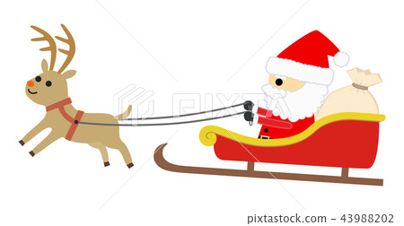 Illustration of a Santa riding a sleigh - Stock Illustration [43988202 ...