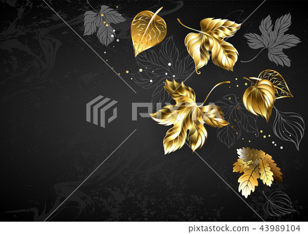 Background with gold leaves Background with gold leaves 43989104