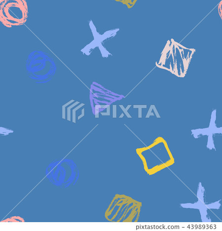Seamless hand drawn pattern with abstract shapes - Stock Illustration ...