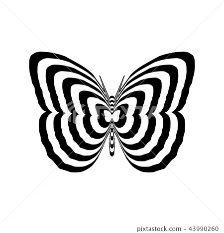 Geometric Optical Illusion Black And White Stock Illustration 43990260 Pixta