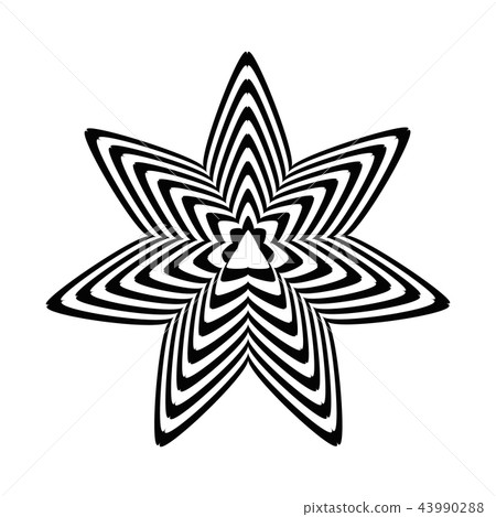 Geometric optical illusion black and white star on a white background. Vector illustration Geometric optical illusion black and white star on a white background. Vector illustration 43990288