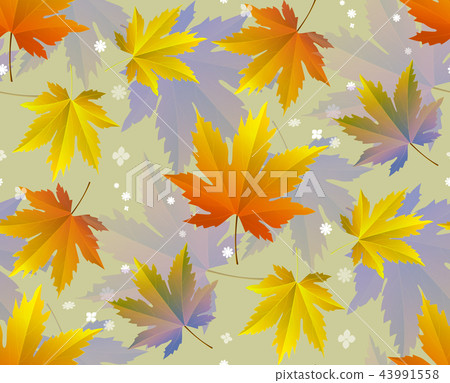 Autumn leaves, seamless pattern, vector background 43991558