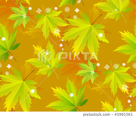 Autumn leaves, seamless pattern, vector background 43991561