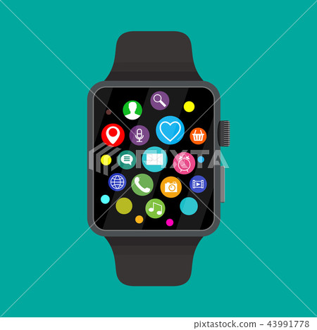Smart watch with icons, Smart watch with icons, 43991778