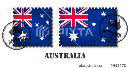 Australia or australian flag pattern postage stamp 43993278