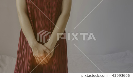 The girl hand placed at the vaginal. 43993606