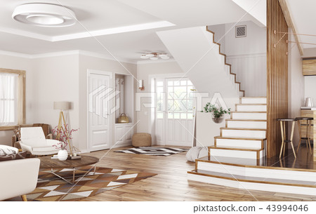 Interior of modern house 3d rendering 43994046