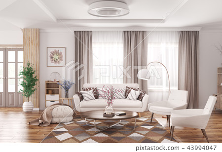 Interior of modern living room 3d rendering 43994047