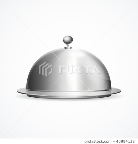 Realistic 3d Detailed Shiny Metallic Restaurant Cloche. Vector Realistic 3d Detailed Shiny Metallic Restaurant Cloche. Vector 43994138