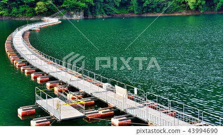 <奧多摩湖> Bareyama Ukihashi(鼓罐橋)(長寬比16:9)東京都西多士郡奧多山町 <奧多摩湖> Bareyama Ukihashi(鼓罐橋)(長寬比16:9)東京都西多士郡奧多山町 43994690