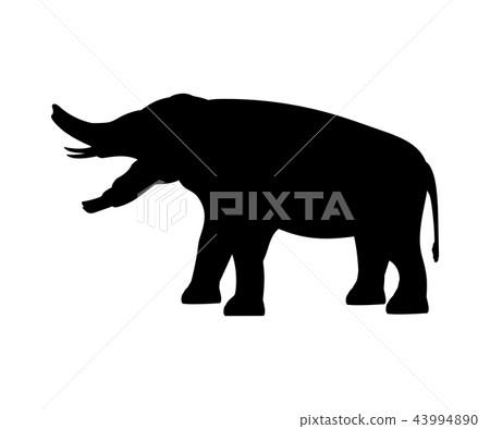 Platybelodon elephant silhouette extinct mammal animal Platybelodon elephant silhouette extinct mammal animal 43994890