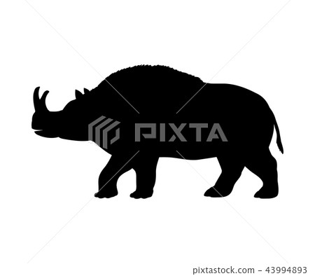 Brontotherium rhinoceros silhouette extinct mammal animal 43994893