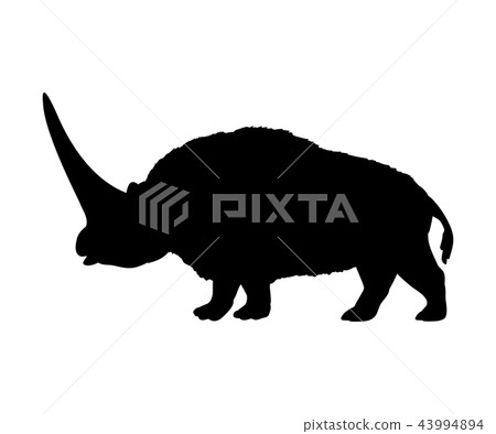 Elasmotherium rhinoceros silhouette extinct mammal animal Elasmotherium rhinoceros silhouette extinct mammal animal 43994894
