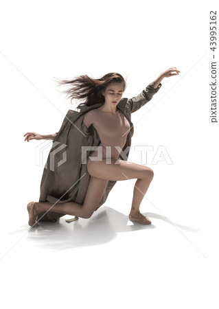 Beautiful slim young female modern jazz contemporary style ballet dancer Beautiful slim young female modern jazz contemporary style ballet dancer 43995162