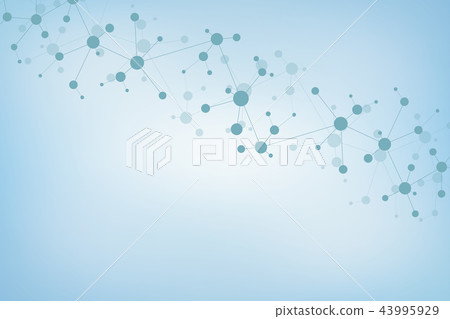 Molecular structure background and communication. Abstract background with molecule DNA and neural 43995929