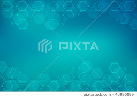 Medical background from hexagons pattern. Geometric elements of design for modern communications 43996099