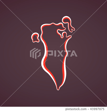 Bahrain - Outline Map Bahrain - Outline Map 43997875