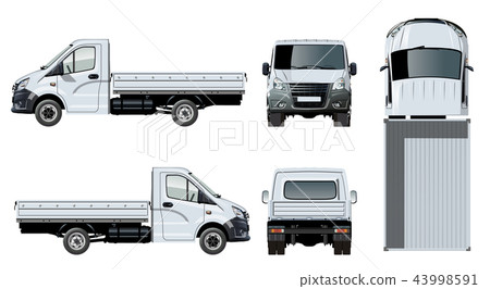 Vector flatbed truck template isolated on white Vector flatbed truck template isolated on white 43998591