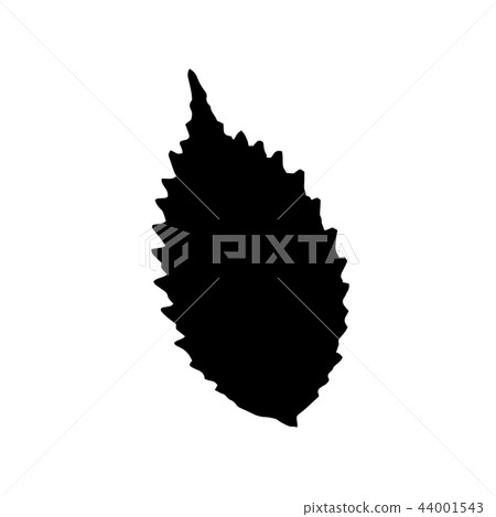 Tree leave silhouette. Plant and nature single isolated clipart Tree leave silhouette. Plant and nature single isolated clipart 44001543