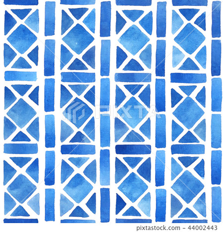 Seamless watercolor pattern in blue Seamless watercolor pattern in blue 44002443