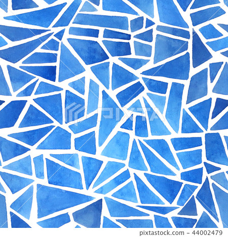 Mosaic of random triangles in blue 44002479