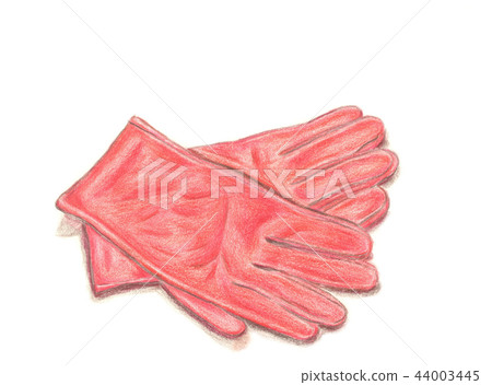 Color pencil hand painted red leather gloves Color pencil hand painted red leather gloves 44003445