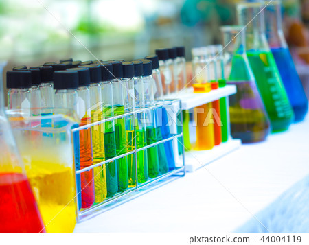 colorful chemical substance in the clear test tube colorful chemical substance in the clear test tube 44004119