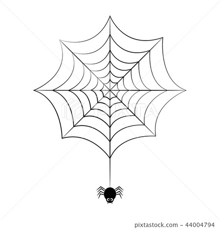 little black spider hangs on cobweb little black spider hangs on cobweb 44004794