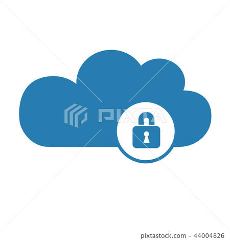 cloud computer storage with lock safety concept symbol cloud computer storage with lock safety concept symbol 44004826