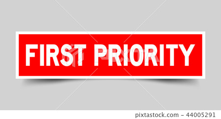 Red color sticker in word first priority Red color sticker in word first priority 44005291