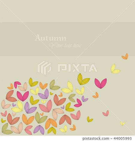 Autumn theme falling leaves vector illustration 44005993
